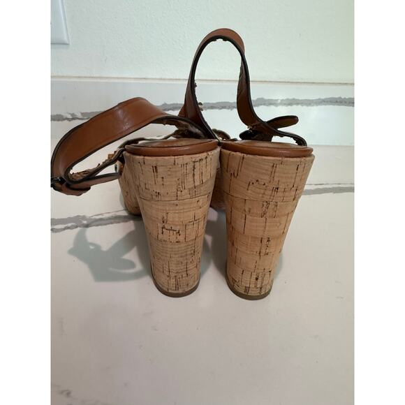 COACH Women's Platform Leather Sandals Shoes Chunky Heel Open-Toe Size 9 - Picture 5 of 15